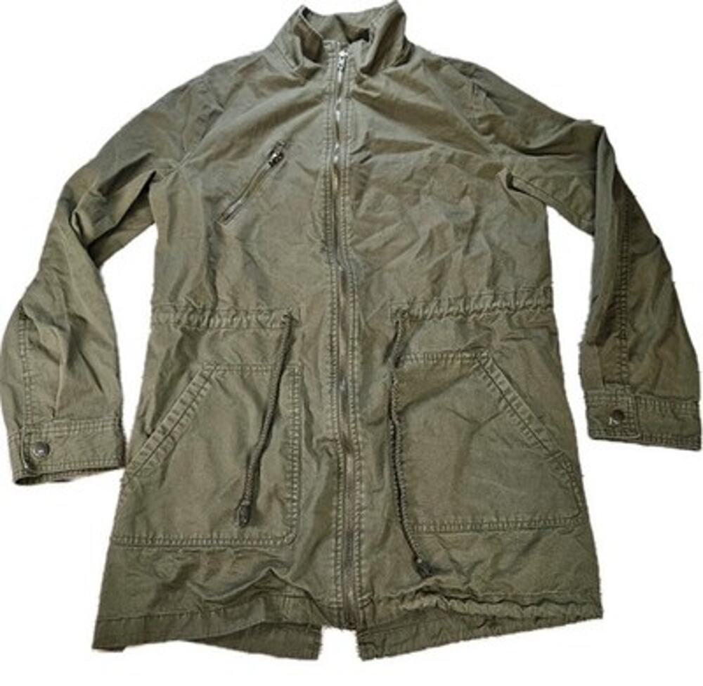 Forever 21 Green Cargo Utility Jacket Women's Size Small Long Sleeve Full Zip